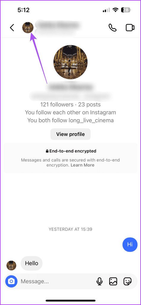 contact name encrypted chat instagram