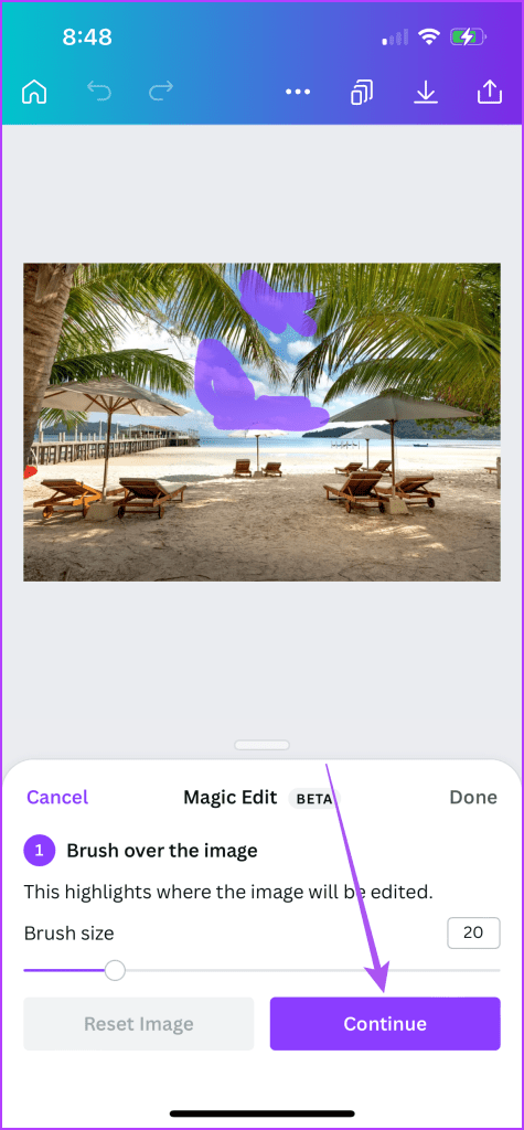 продовжити magic edit canva app mobile