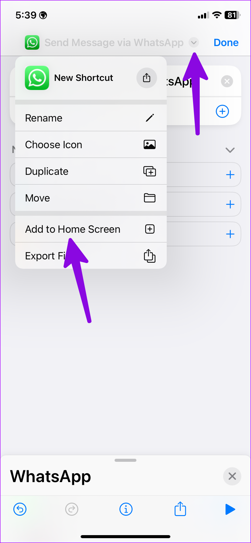 Select Add to Home Screen