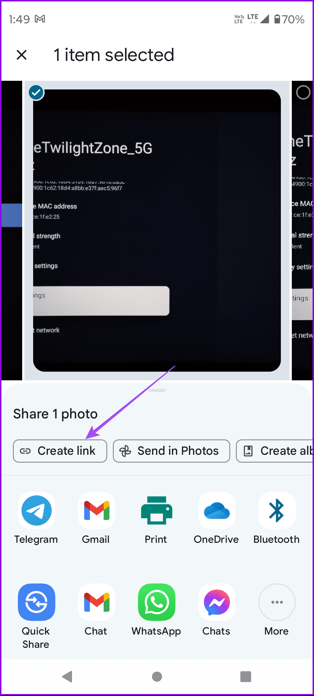 create a link google photos app