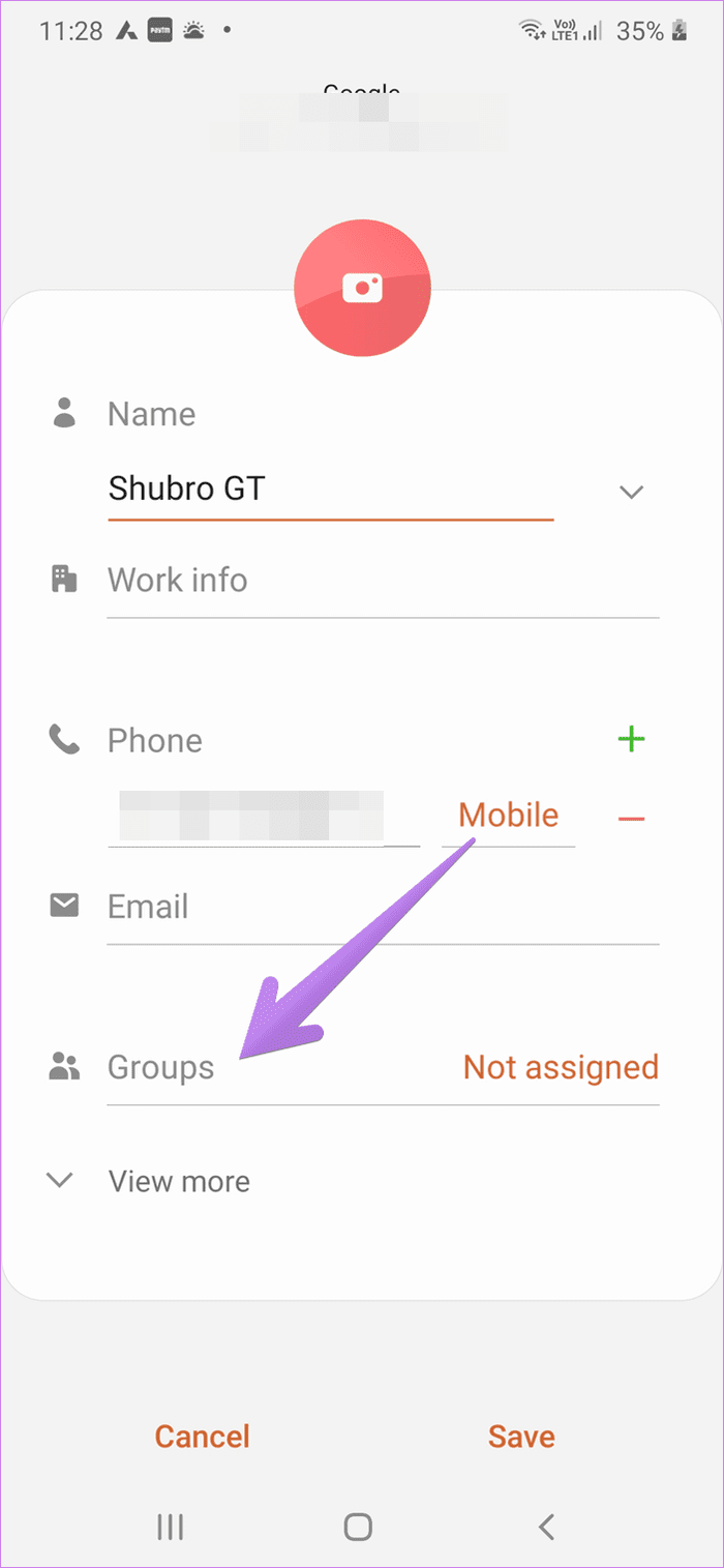 Create contact group samsung 9