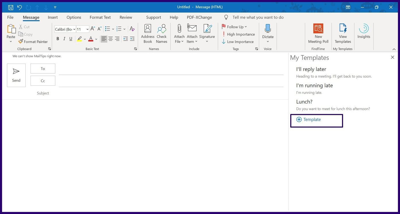 Create email template in microsoft outlook step 4