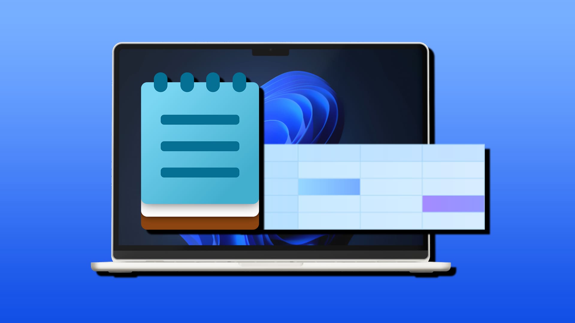 create tables in windows 11 notepad