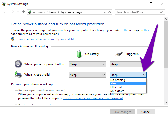 Customise Windows 10 Lid Close Action Settings 03