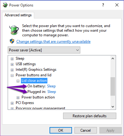 Customise Windows 10 Lid Close Action Settings 11