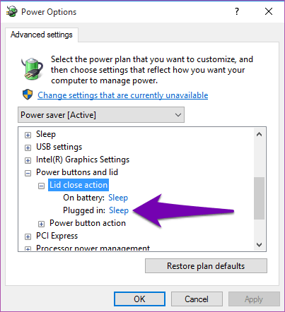 Customise Windows 10 Lid Close Action Settings 14