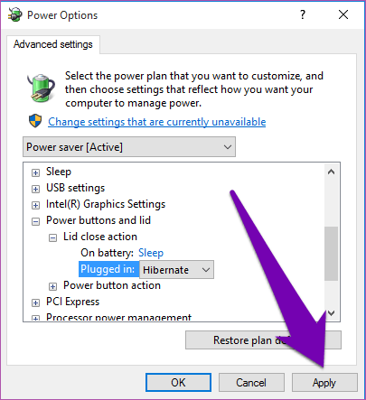 Customise Windows 10 Lid Close Action Settings 16