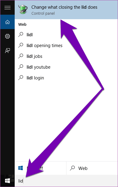 Customise Windows 10 Lid Close Action Settings