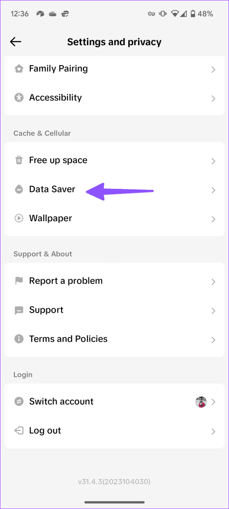 data saver settings tiktok