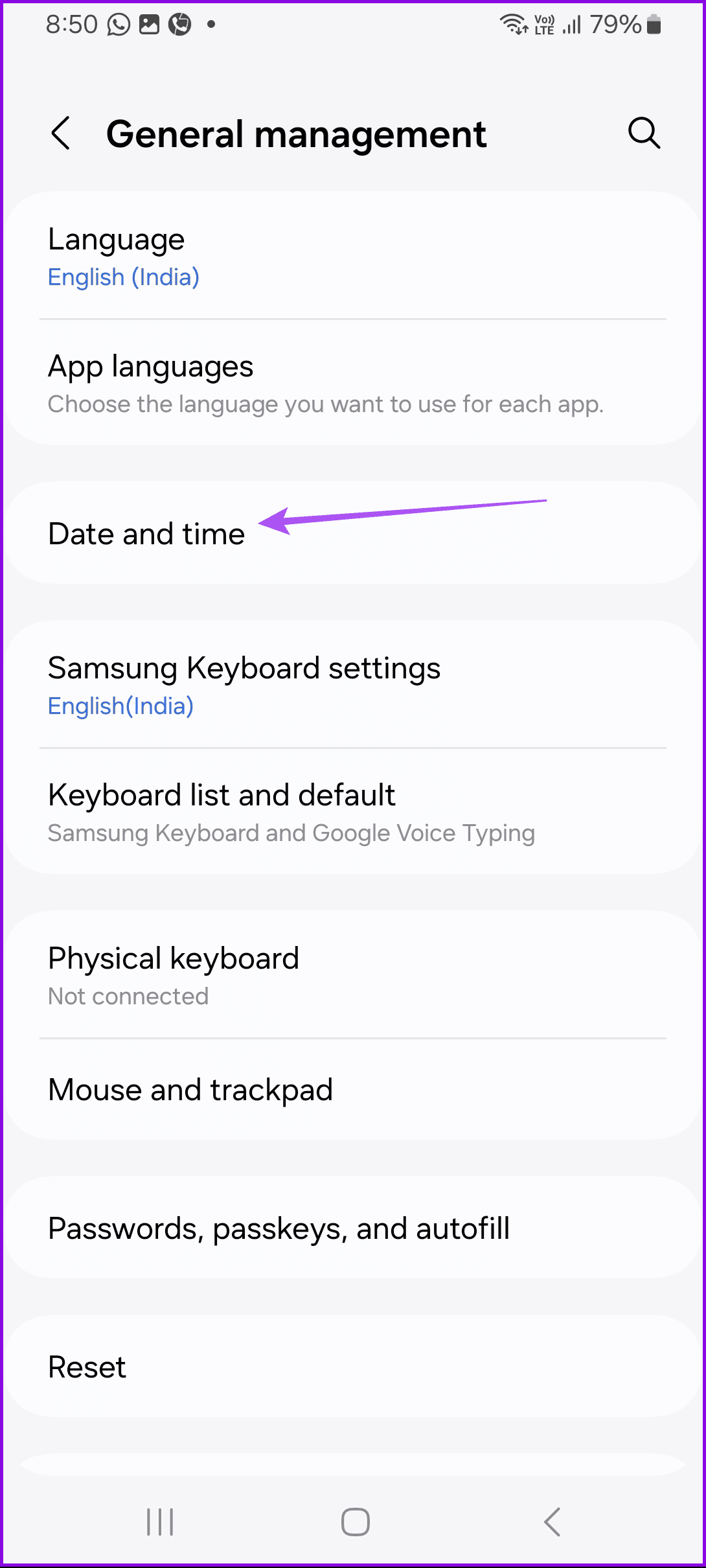 date and time settings samsung