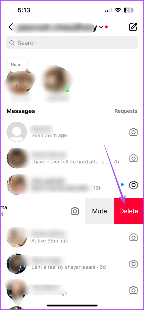 delete encrypted chat instagram