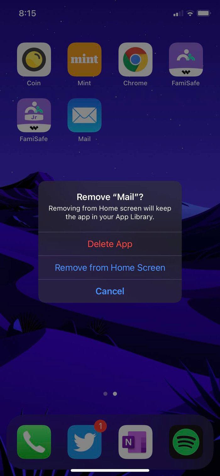 Delete mail app