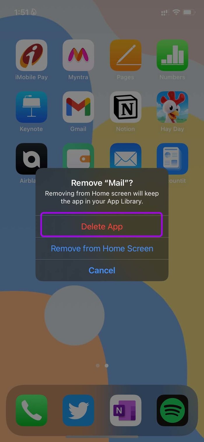 Delete mail fix mail not sending emails on i Phone