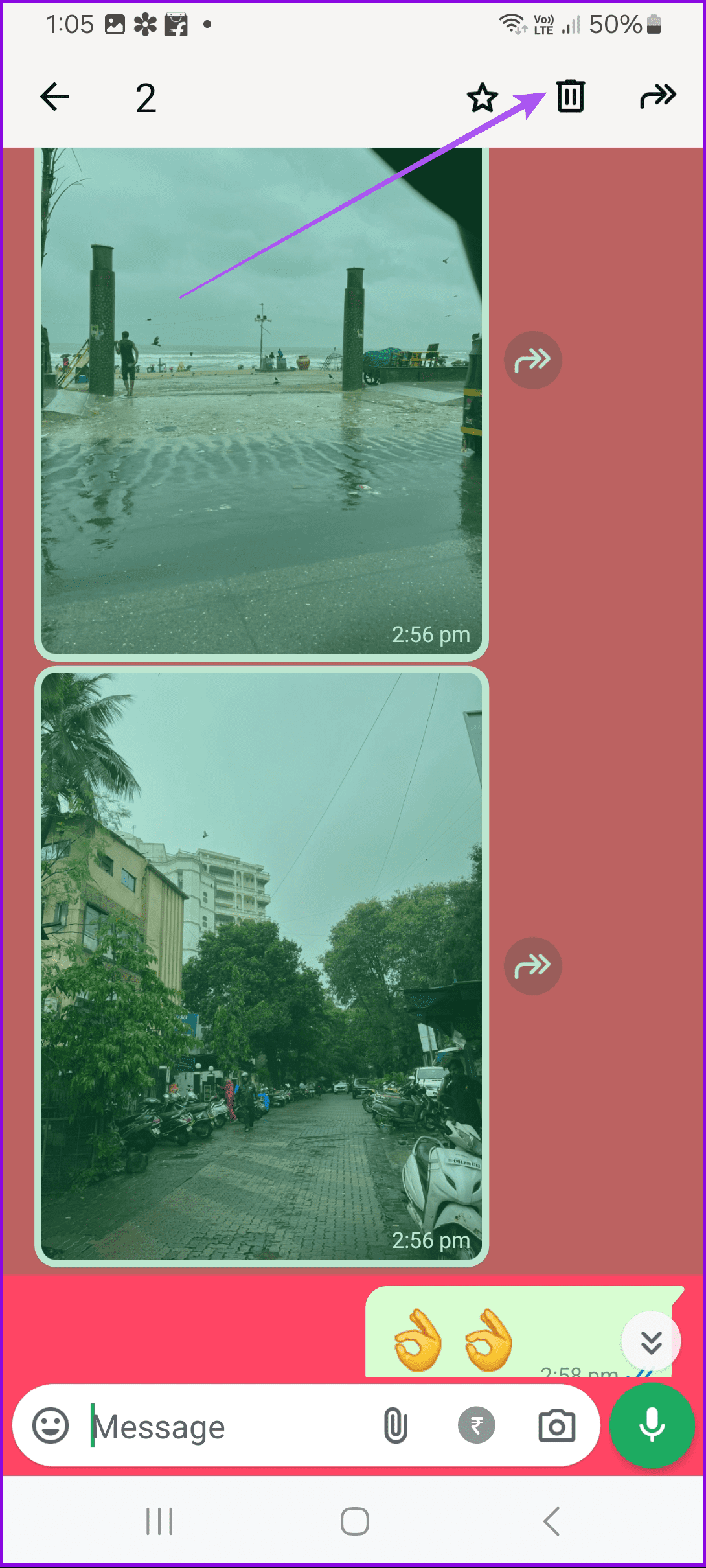 delete messages in chats whatsapp android