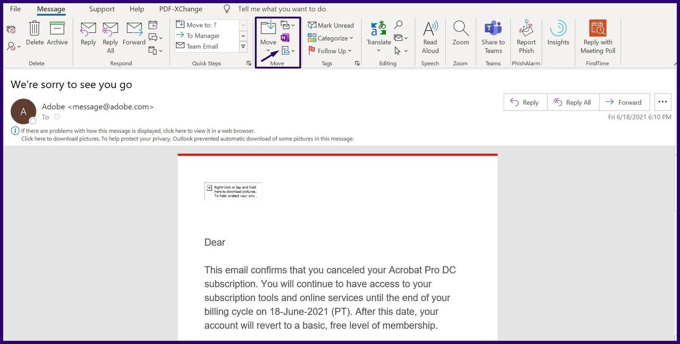 Delete microsoft outlook email error message step 7
