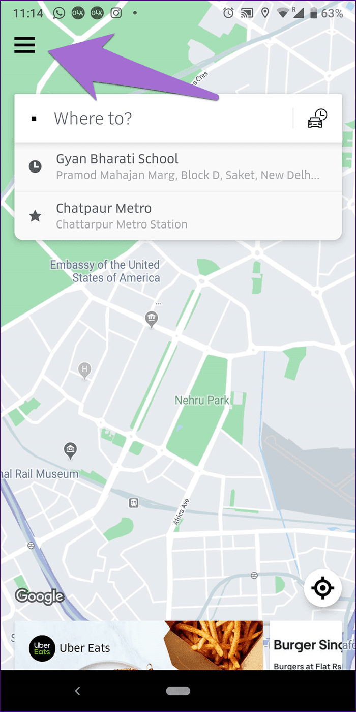 Delete Saved Place Uber 9
