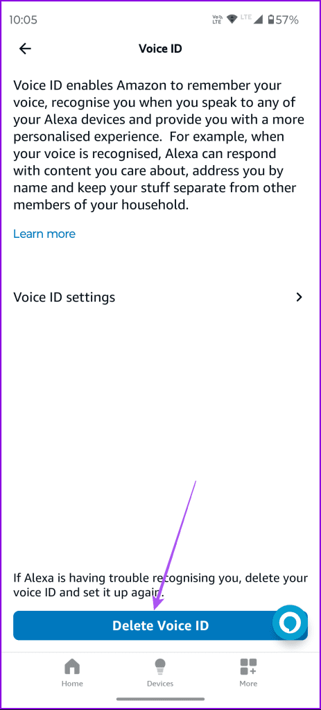 delete voice id profile settings alexa