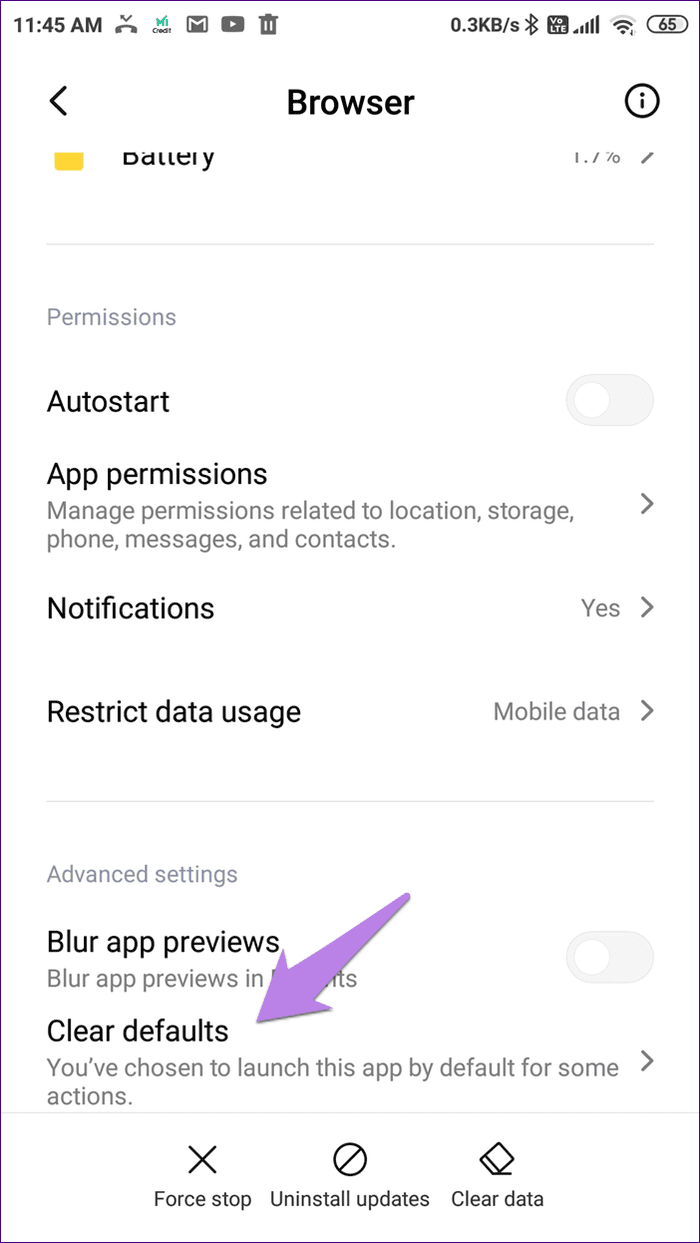 Disable mi browser swipe up 13