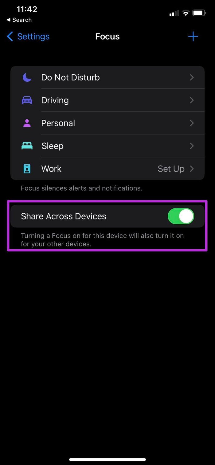 Disable share across devices