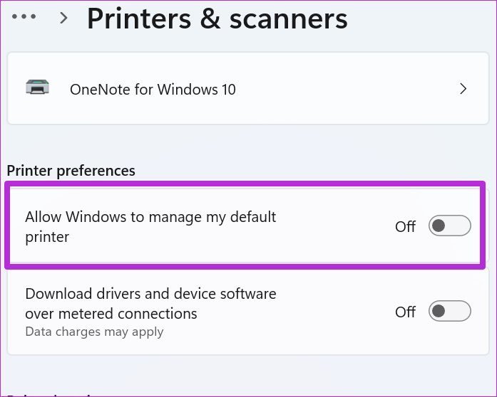 Disable windows to select printer