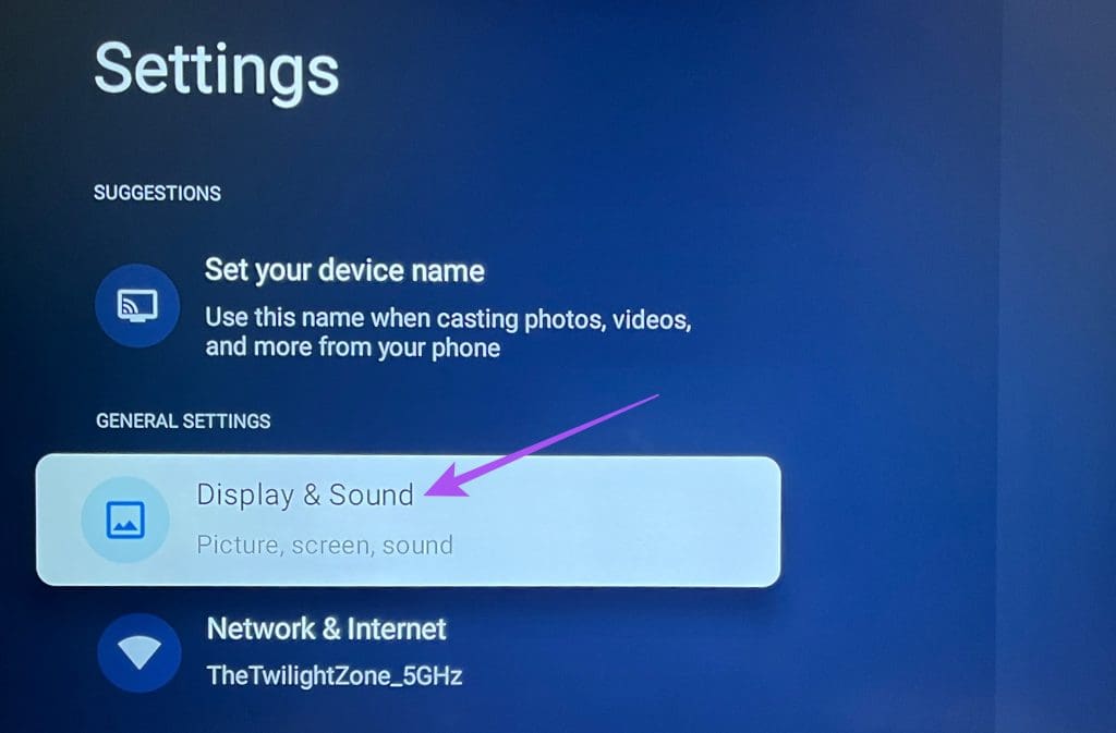 display and sound settings google tv 1