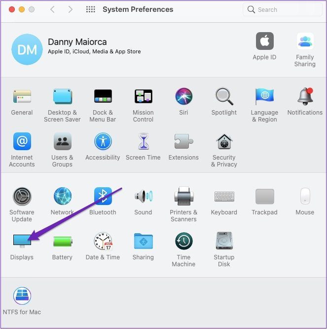 Display system preferences mac
