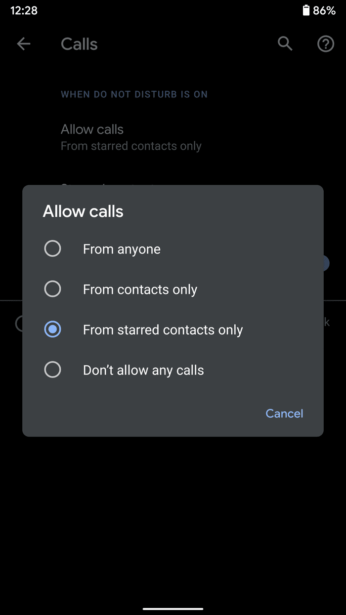 Dont allow any calls