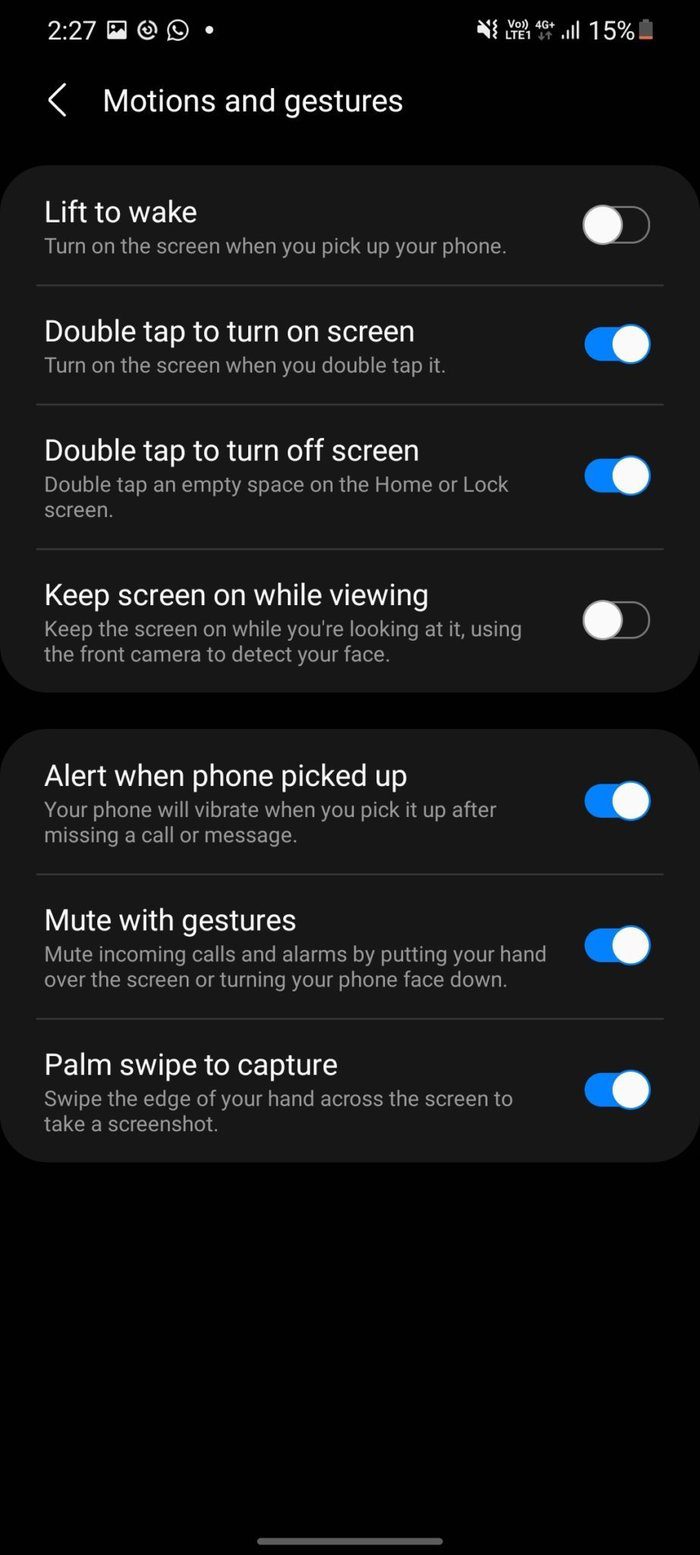 Double tap to turn off screen
