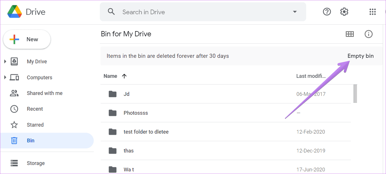 Empty google drive trash 2