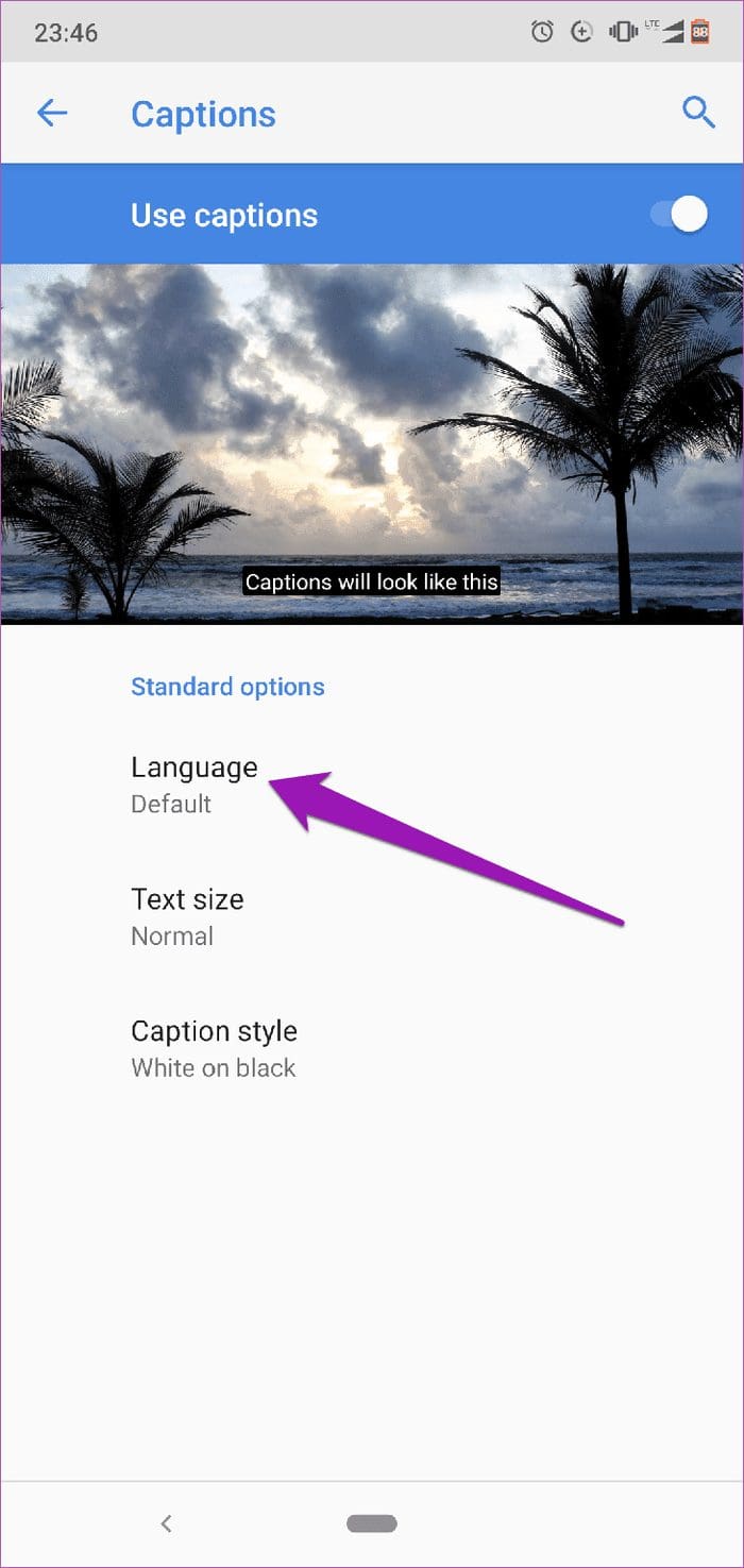 Enable Caption Android