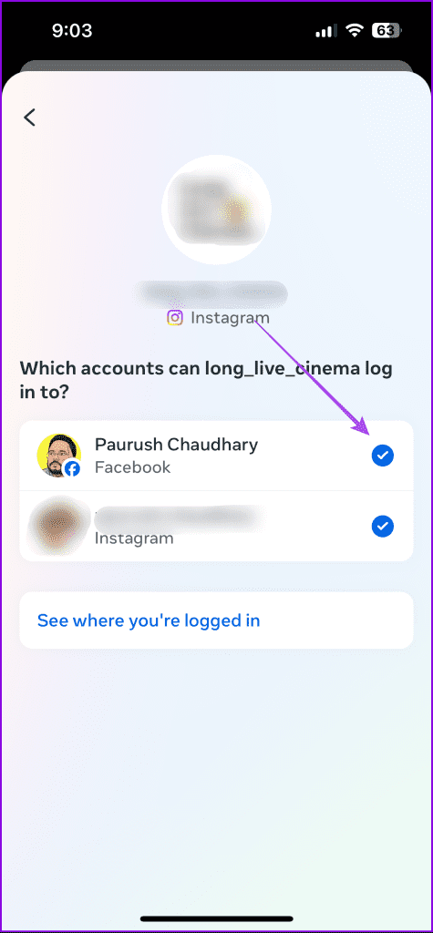 enable facebook account sign in using instagram mobile