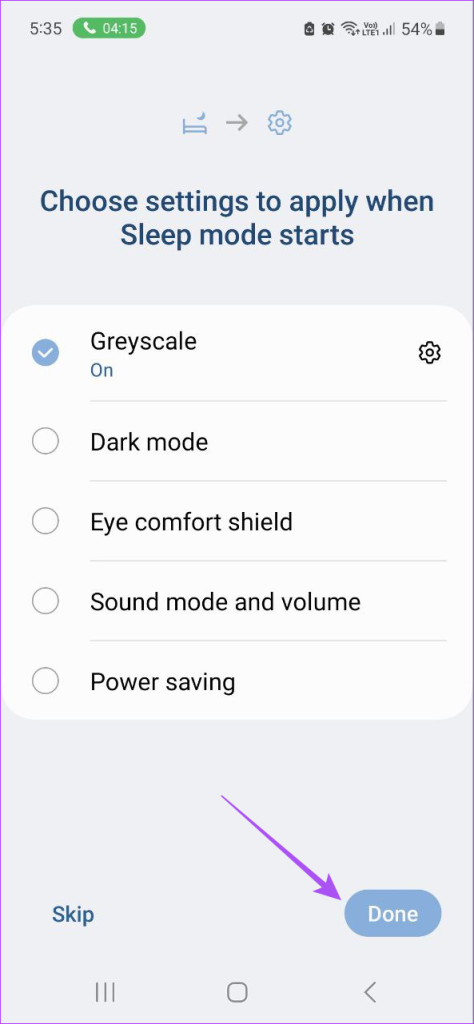 enable greyscale sleep mode samsung
