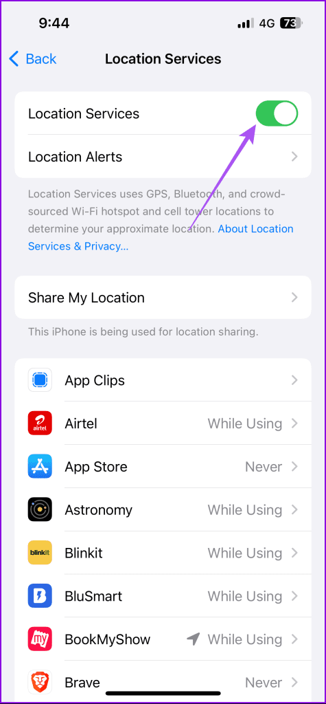 enable location services iphone 1