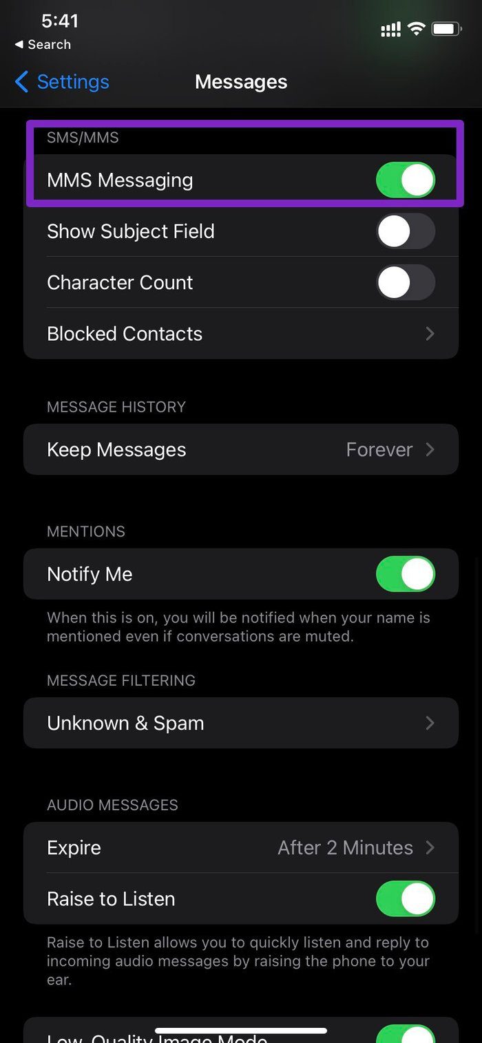 Enable mms messaging on iPhone