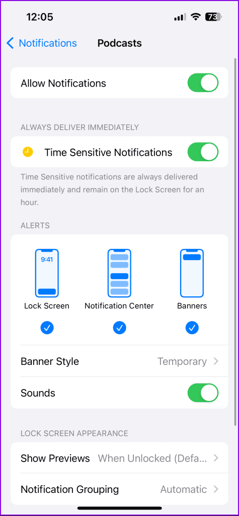 enable podcast app notifications iphone