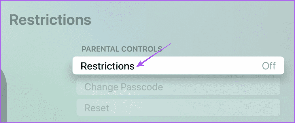 enable restrictions on apple tv
