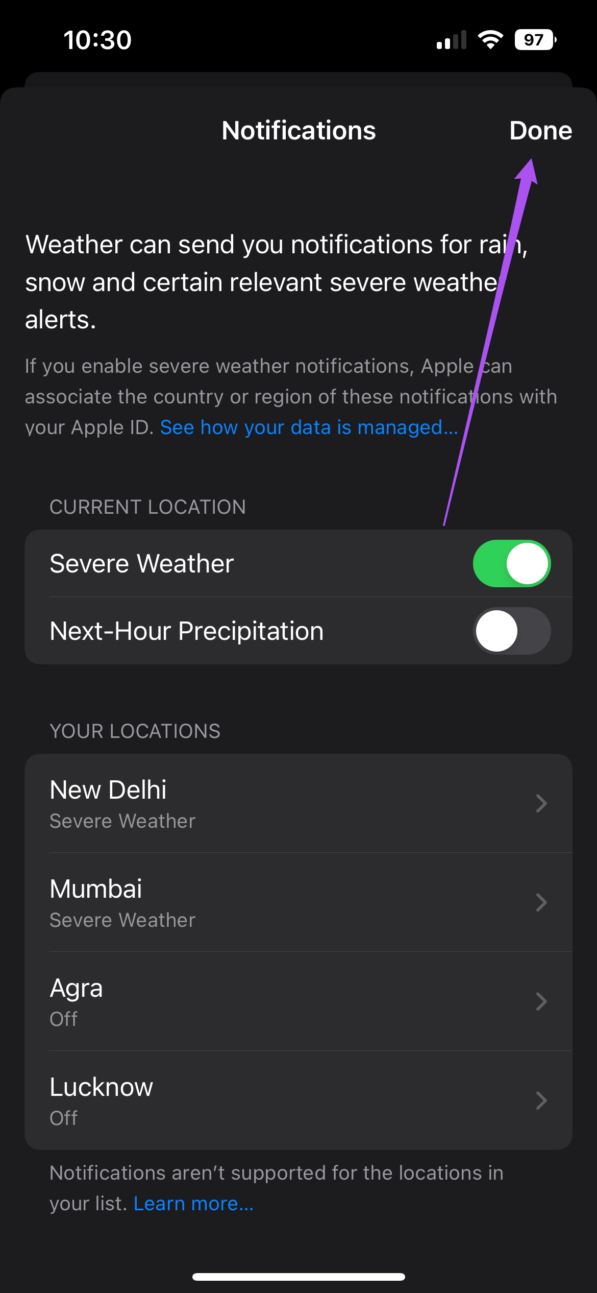 How to Enable Severe Weather Alerts on iPhone and Android - 50