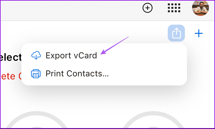 export contacts to pdf icloud
