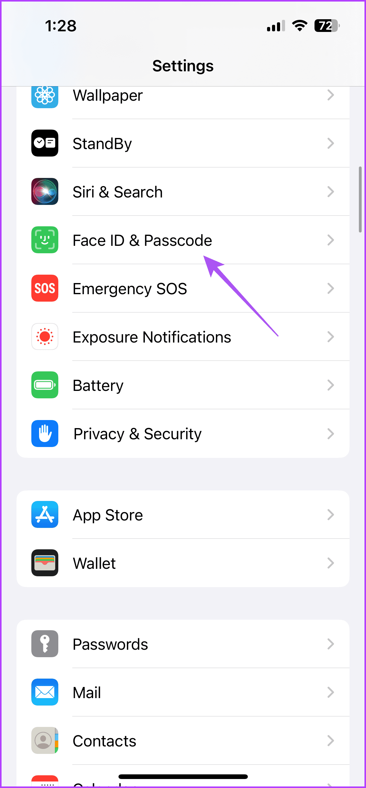 face id and passcode settings iphone 1