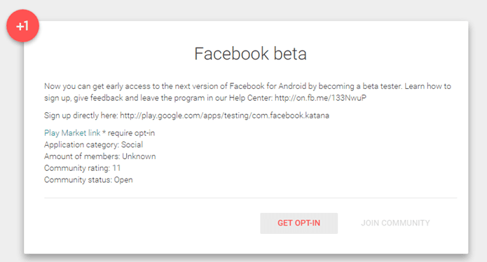 Facebook Beta