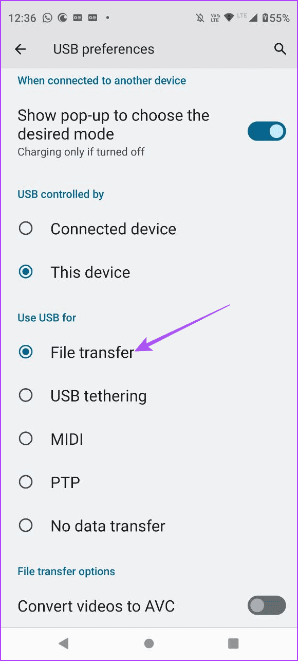 file transfer usb android
