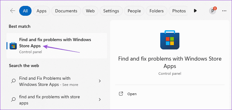 find and fix problems with windows store