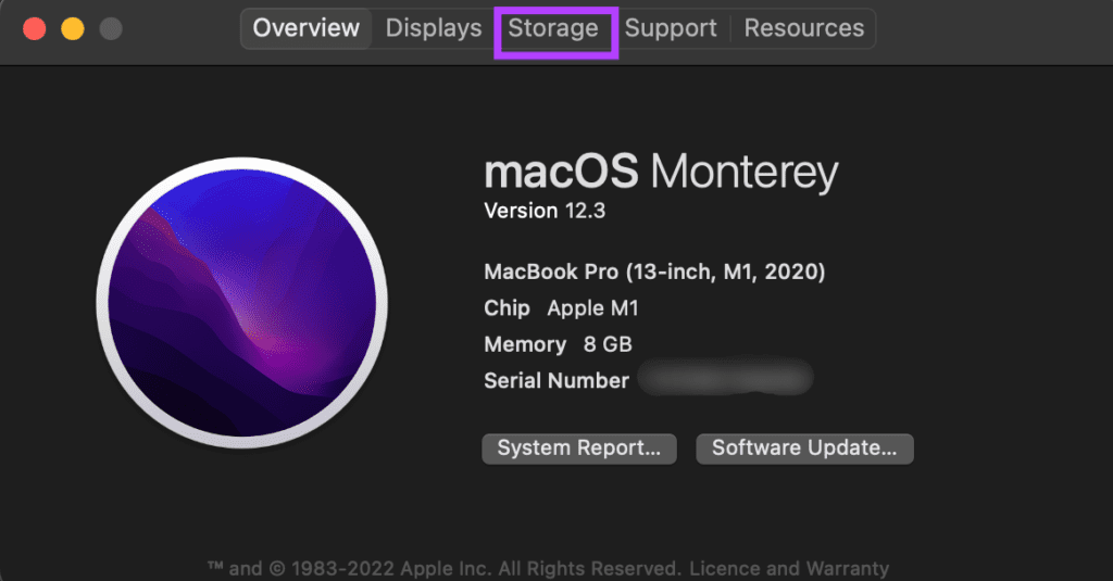 Storage option in about this Mac