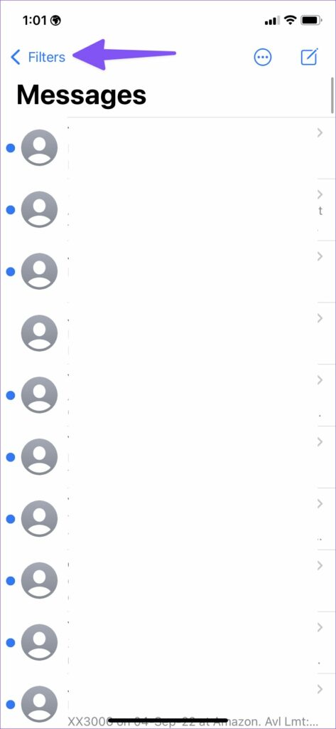 Open Messages and go to Filters