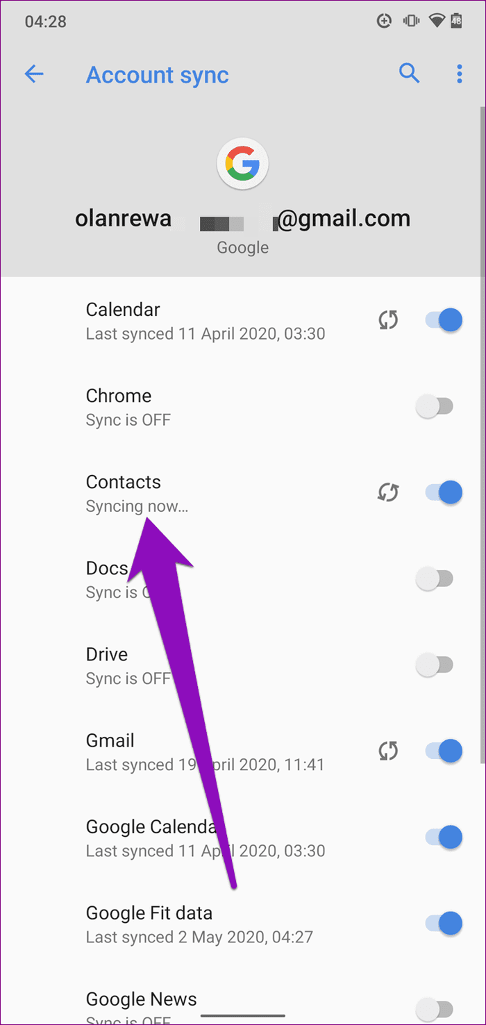 Fix android not backing up contacts 09
