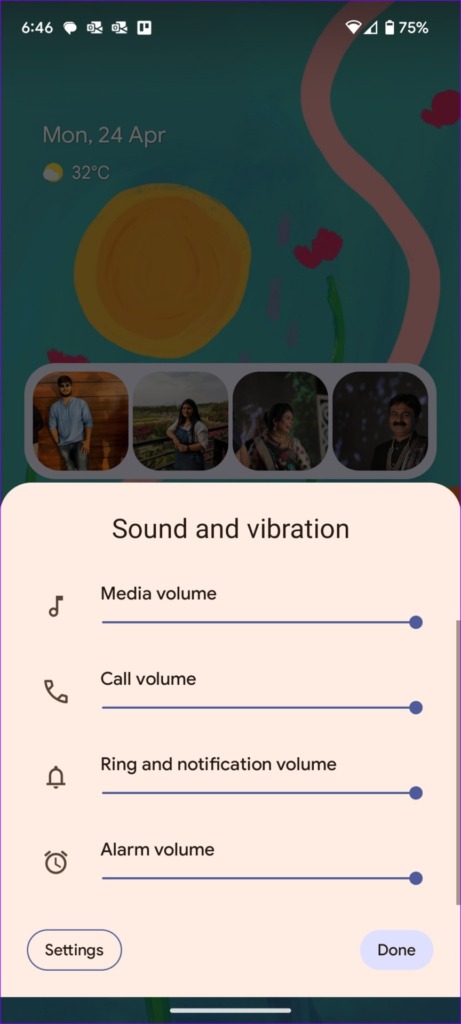 Change sound settings on Android