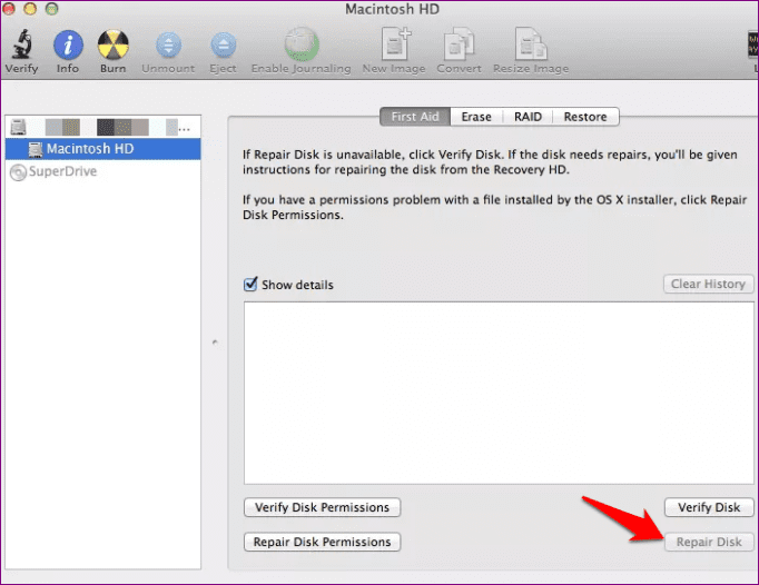 Fix macbook folder with question mark first aid tab repair disk