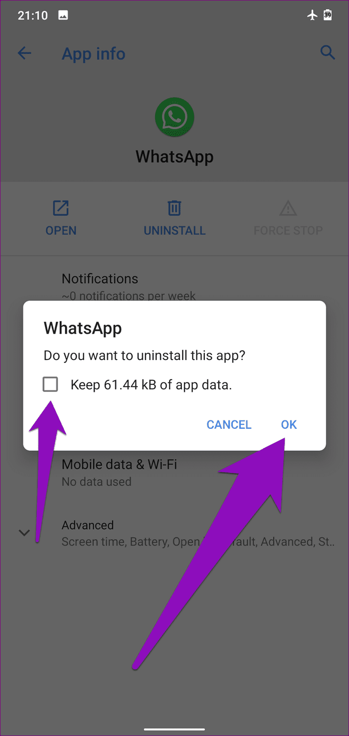Fix unfortunately whatsapp has stopped error android 11