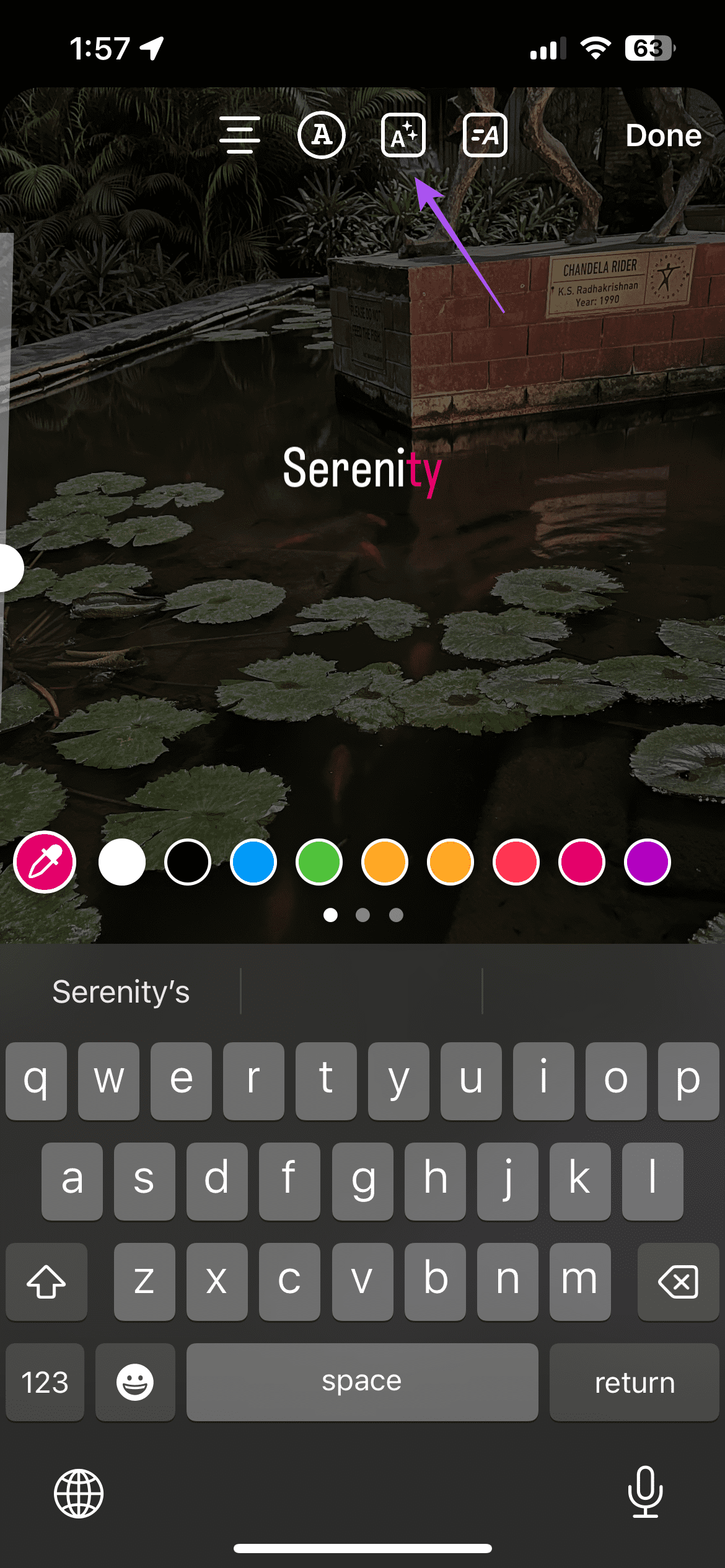 font mode icon instagram story