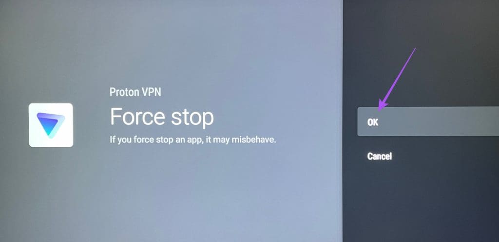 force stop vpn apps android tv